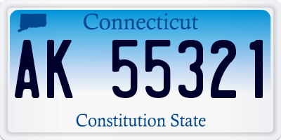 CT license plate AK55321