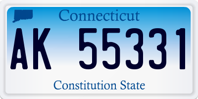 CT license plate AK55331