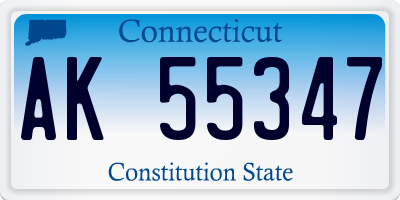 CT license plate AK55347