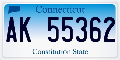 CT license plate AK55362