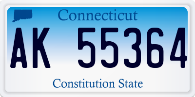 CT license plate AK55364