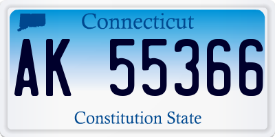 CT license plate AK55366
