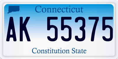CT license plate AK55375