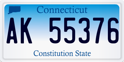 CT license plate AK55376