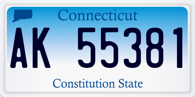 CT license plate AK55381