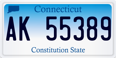 CT license plate AK55389