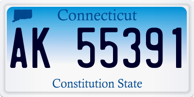 CT license plate AK55391