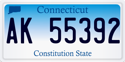 CT license plate AK55392