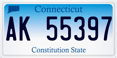 CT license plate AK55397