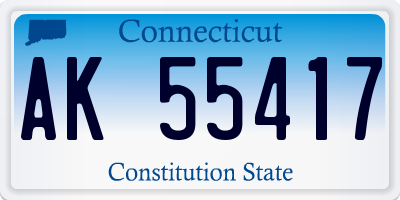 CT license plate AK55417