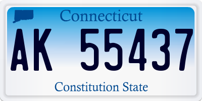 CT license plate AK55437