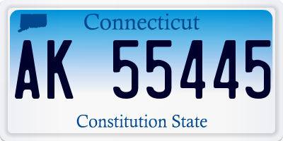 CT license plate AK55445