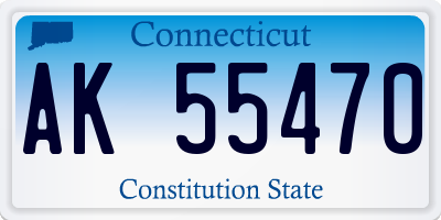 CT license plate AK55470