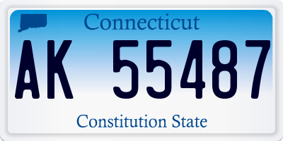 CT license plate AK55487