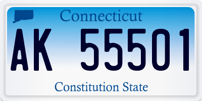 CT license plate AK55501