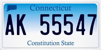 CT license plate AK55547