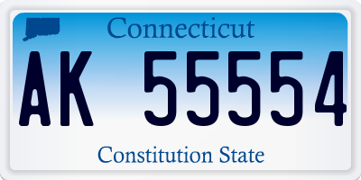 CT license plate AK55554