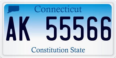 CT license plate AK55566