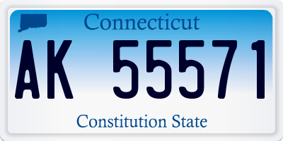 CT license plate AK55571