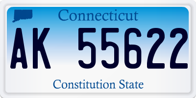 CT license plate AK55622