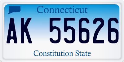 CT license plate AK55626