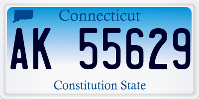 CT license plate AK55629