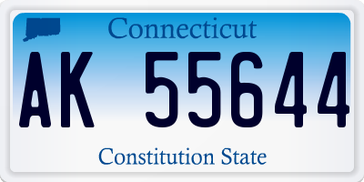 CT license plate AK55644