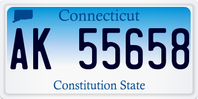 CT license plate AK55658