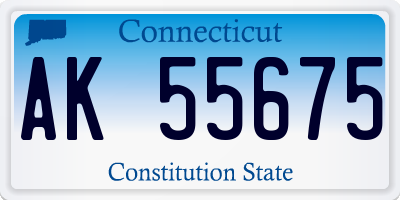 CT license plate AK55675