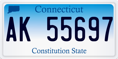 CT license plate AK55697