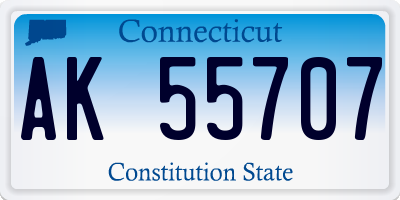 CT license plate AK55707