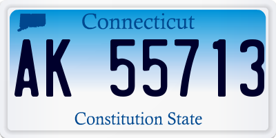 CT license plate AK55713