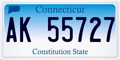 CT license plate AK55727
