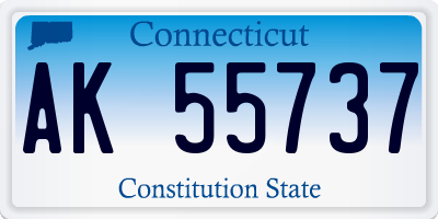 CT license plate AK55737