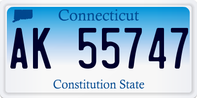 CT license plate AK55747