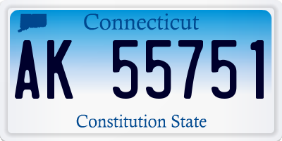 CT license plate AK55751