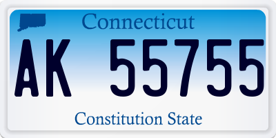 CT license plate AK55755