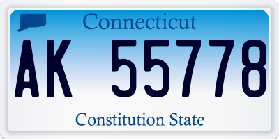 CT license plate AK55778