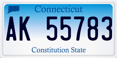 CT license plate AK55783