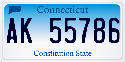 CT license plate AK55786