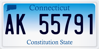 CT license plate AK55791