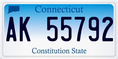 CT license plate AK55792