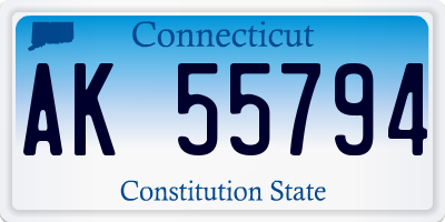 CT license plate AK55794