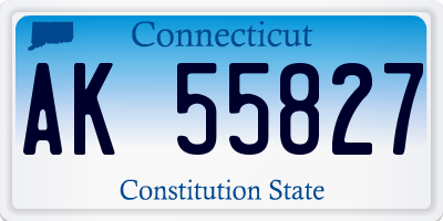 CT license plate AK55827