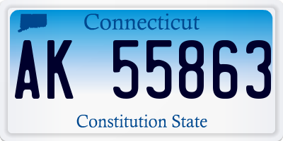 CT license plate AK55863
