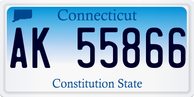CT license plate AK55866