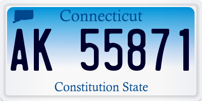 CT license plate AK55871