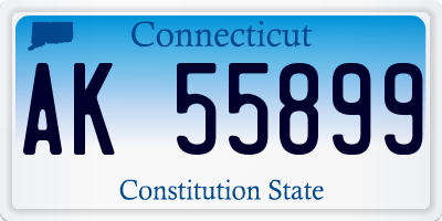 CT license plate AK55899