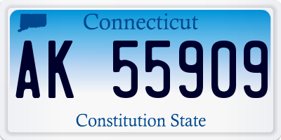CT license plate AK55909