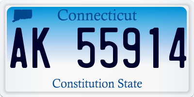 CT license plate AK55914